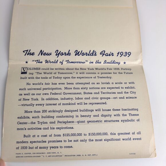 The New York World's Fair 1939 Fold-Out Linen Postcards Aviation Communications+ - Picture 3 of 11